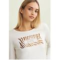 t-shirt donna manica lunga con logo strass white sand donna small
