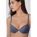 reggiseno super push-up in pizzo riciclato los angeles donna blu tamaño 2b