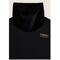 felpa da donna con fondo e collo alto in velluto nero donna xx large