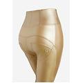 pantaloni wr. up vita altissima in similpelle metallizzata light gold donna small