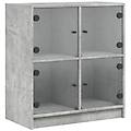 - mobile con ante in vetro grigio cemento 68x37x75 5 cm
