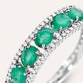 anello fascia charlotte oro bianco smeraldo diamante collezione charlotte misura 50 oro bianco