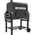 barbecue da giardino a 2 ruote in metallo e ghisa 124x66x112 cm nero
