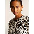 t-shirt regular fit in jersey animalier leopard animalier on white donna extra large