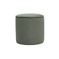 pouf rotondo in velluto a coste verde kaki d40 cm paul