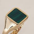 anello chevalier l'homme or oro giallo malachite collezione l'homme or misura 64 oro giallo