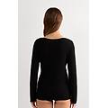 maglia manica lunga 100% cashmere donna nero taglia l