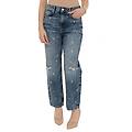 jeans 5 tasche con rotture denim medio