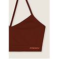 top sportivo seamless con spalline incrociate brandy brown donna medium/large