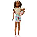 - barbie skipper babysitter con bambola castana bebè e accessori multicolore