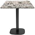 tavolo round quadrato con telaio nero 70x70x75 cm (lxlxh) piano tavolo grigio pietra struttura nero