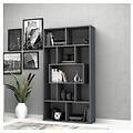 mobile libreria scaffale salvaspazio 9 ripiani grigio cemento 90x30x170h