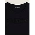t-shirt con logo frontale in borchie nero donna medium