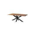 tavolo da pranzo in legno di acacia e resina epossidica nera 180x90x74 laccato natur / gambe