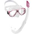 maschera e boccaglio perla + mexico trasparente per adulti rosa
