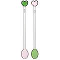set 2 cucchiaini con cuori in vetro borosilicato