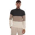 pullover collo alto grigio-beige