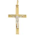 ciondolo croce oro giallo bianco gl100835