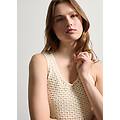 - tank top in cotone crochet donna naturale taglia xs