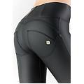 pantaloni push up wr. up vita alta superskinny similpelle nero donna xxs