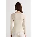 maglia girocollo in modal light con cashmere lam&egrave; donna rosa chiaro taglia s