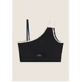 reggiseno sportivo monospalla con dettagli contrasto black-white-green donna extra small