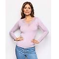 maglia scollo a v basic in tencel modal con lana / malva / xl malva