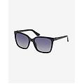 occhiali square shape injected nero con lenti a specchio blu donna