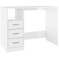 scrivania con cassetti compensato bianco lucido 102x50x76 cm