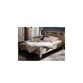 nature grey #202 letto matrimoniale in legno di sheesham oliato / grigio 180x200