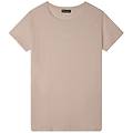 t-shirt in jersey modal con strass e taglio arrotondato