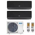 climatizzatore condizionatore inverter dual split halo nero specchiato 12000+12000 con lsgt50-2m