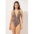 costume intero brown zebra donna marrone l