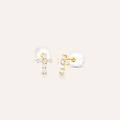 orecchini lobo bon ton oro giallo cubic zirconia collezione bon ton oro giallo