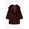 cappotto lungo effetto pelliccia collo ampio