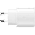 caricabatterie rapido da 25w porta usb type-c bianco + cavo 1mt usb type-c bianco