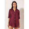 abito camicia in lino donna bordeaux l