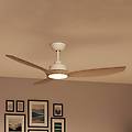 ventilatore led olas ø 132 cm marrone/bianco silenzioso
