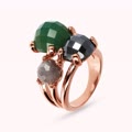 anello trilogy multifilo con pietre naturali