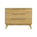 com&ograve; scandinavo in legno chiaro di rovere con 3 cassetti l90 cm felix
