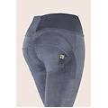 wr. up push up superskinny 7/8 vita alta effetto velluto ombre blue donna extra small