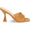 mules open toe donna cognac tacco 9 cm