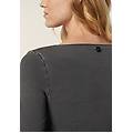 body scollo quadrato in jersey effetto denim medium grey denim-black seams donna small