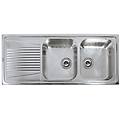 river 500 lir500sacsx â? lavello da incasso 2 vasche + gocciolatoio acciaio inox satinato
