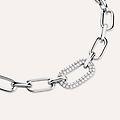 bracciale catena silver shine argento rodiato cubic zirconia collezione silver shine bianco