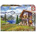 - puzzle paesaggio e natura educa chalet alpino 4000 pezzi bustina di colla inclusa