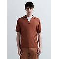 polo in maglia di misto lino