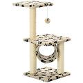 - albero per gatti e tiragraffi sisal 65 cm zampe stampate beige