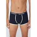 boxer in cotone organico con bordi a contrasto e logo uomo blu tama&ntilde;o xl