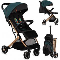 momi passeggino leggero e compatto estelle green telaio oro